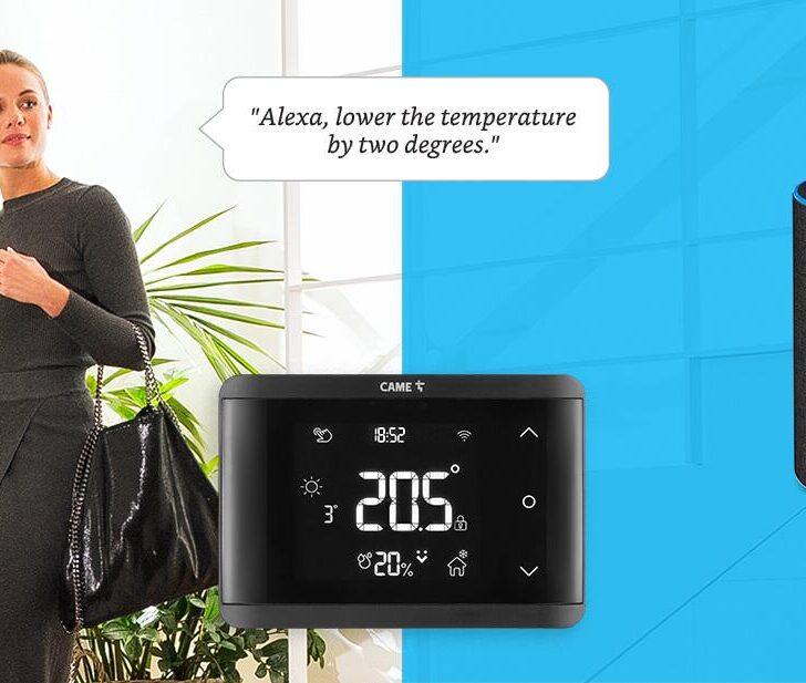 Temperature management even more immediate with Came TH/700 and TH/550 chronothermostats and with Alexa